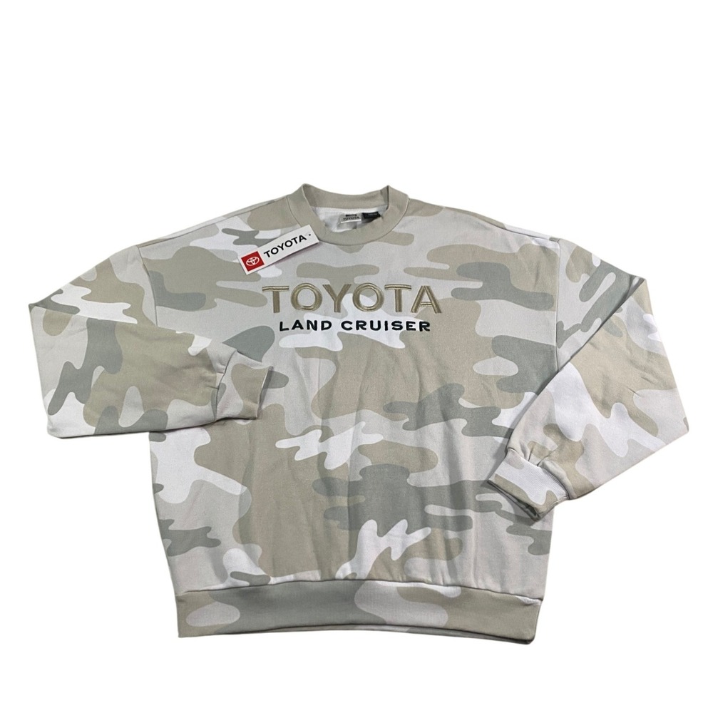 Toyota Land Cruiser Camo Sweatshirt Mens Medium Tan Grey Desert Camouflage New